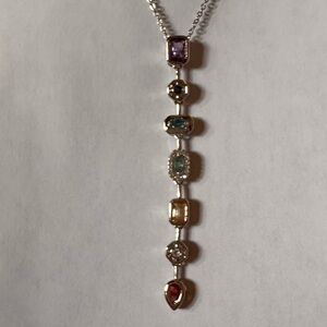 Elegant Multi-Stone Silver Necklace